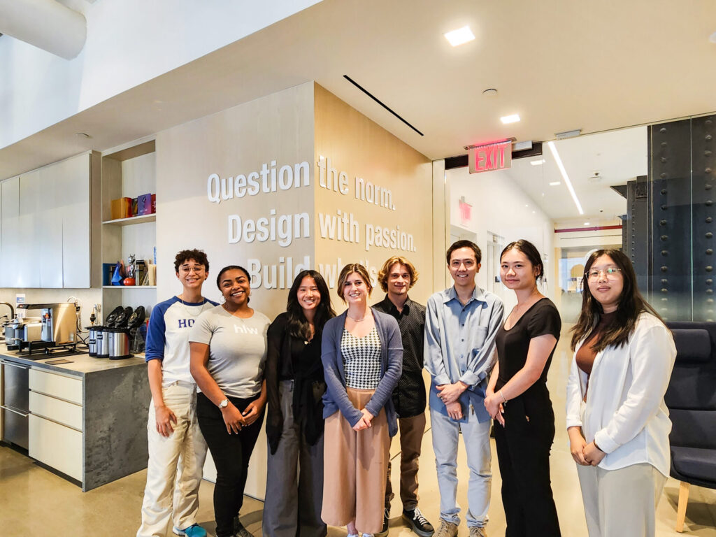 HLW's Summer 2023 crop of interns. From left to right: Sabrina Madera, Skyy Doctor, Linnea McWilliam, Amandine Panepinto-Desplanques, Dante Luri, Trevor Lai, Kristina Huang, and Kelly Tan. Not pictured: Christopher Hansen. 